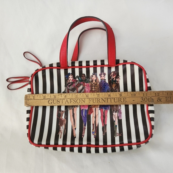Henri Bendel Iconic Red Brown Runway Model Travel Weekender Hanging Bag w/Hook! - Picture 2 of 14